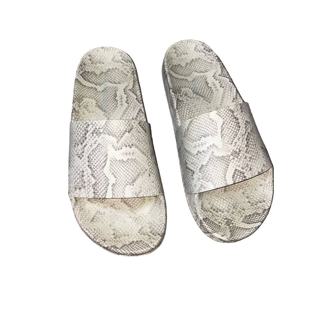Steve Madden Slides Sandals Snake Print Rubber Ta… - image 4
